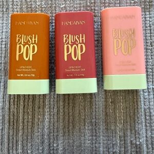 HANDAIYAN Blush Pop Lip & Cheek Tinted Moisture Stick Set - Orange, Red, Pink